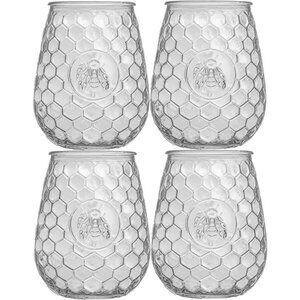 Honeycomb Bee Glasses Set of 4